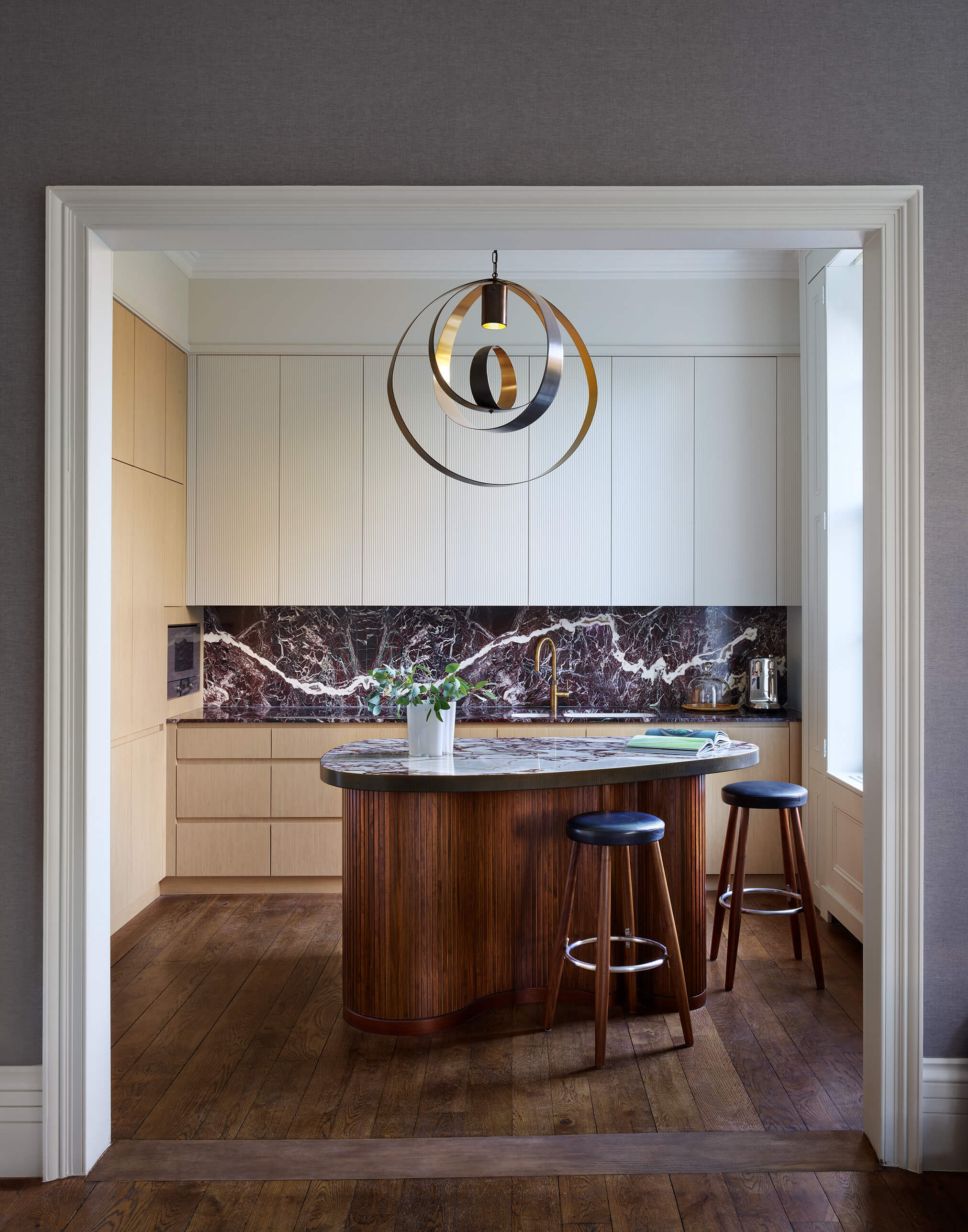 Mid 20th Century Inspired Kitchen in a London Townhouse British